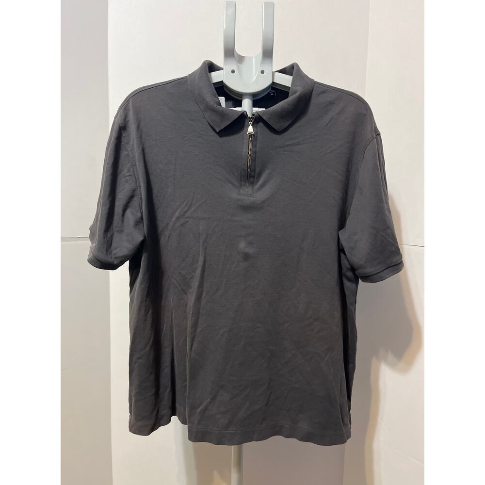 Murano Men’s Charcoal Gray Zip Polo Shirt Size XL Short Sleeve